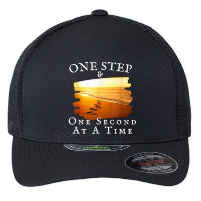 One Step And One Second At A Time Faith In God Flexfit Unipanel Trucker Cap