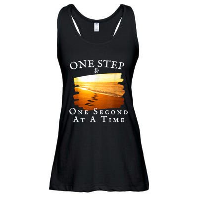 One Step And One Second At A Time Faith In God Ladies Essential Flowy Tank