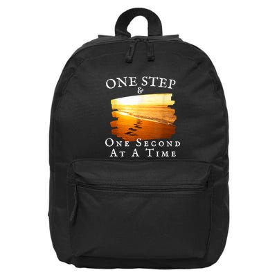 One Step And One Second At A Time Faith In God 16 in Basic Backpack