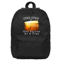 One Step And One Second At A Time Faith In God 16 in Basic Backpack
