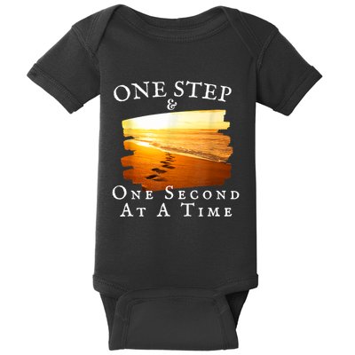 One Step And One Second At A Time Faith In God Baby Bodysuit