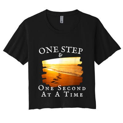 One Step And One Second At A Time Faith In God Crop Top