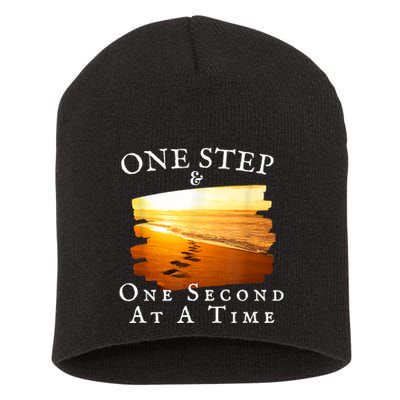 One Step And One Second At A Time Faith In God Short Acrylic Beanie