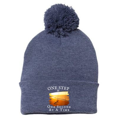 One Step And One Second At A Time Faith In God Pom Pom 12in Knit Beanie