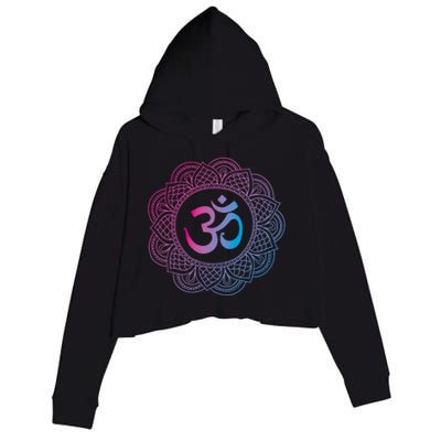 Om Symbol Aum Ohm Hindu Dala Yoga Meditation Namaste Gift Crop Fleece Hoodie