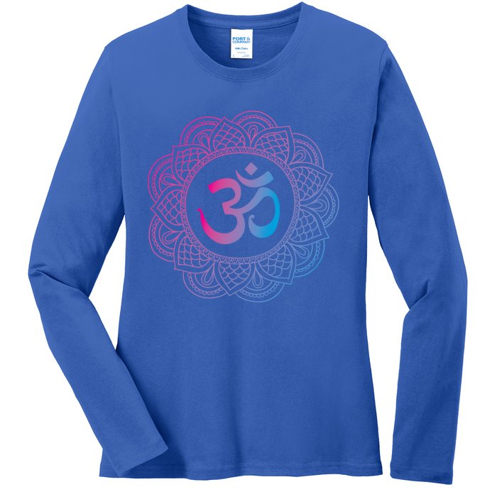 Om Symbol Aum Ohm Hindu Dala Yoga Meditation Namaste Gift Ladies Long Sleeve Shirt