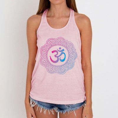 Om Symbol Aum Ohm Hindu Dala Yoga Meditation Namaste Gift Women's Knotted Racerback Tank