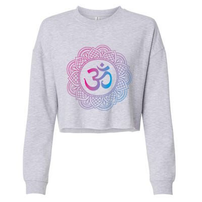 Om Symbol Aum Ohm Hindu Dala Yoga Meditation Namaste Gift Cropped Pullover Crew