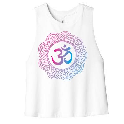 Om Symbol Aum Ohm Hindu Dala Yoga Meditation Namaste Gift Women's Racerback Cropped Tank