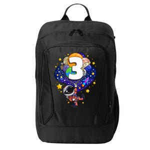 Outer Space Astronaut 3rd Birthday Boy 3 Year Old Three Funny Gift City Backpack