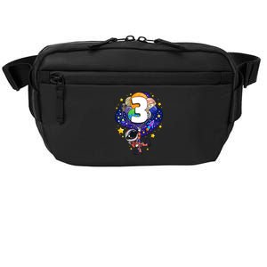 Outer Space Astronaut 3rd Birthday Boy 3 Year Old Three Funny Gift Crossbody Pack