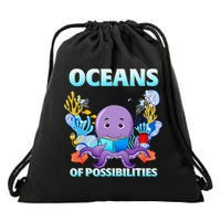 Octopus Sea Animal Summer Reading Oceans Of Possibilities Gift Drawstring Bag
