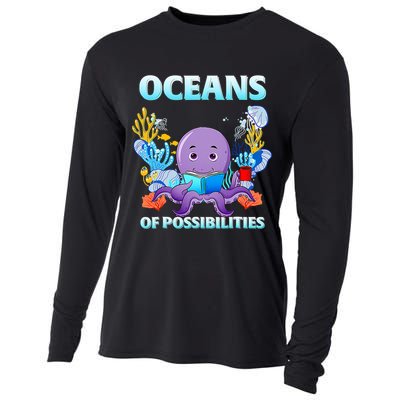 Octopus Sea Animal Summer Reading Oceans Of Possibilities Gift Cooling Performance Long Sleeve Crew