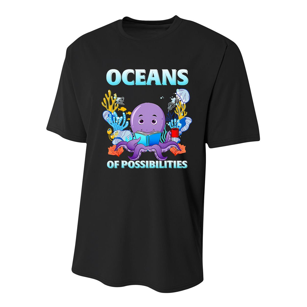 Octopus Sea Animal Summer Reading Oceans Of Possibilities Gift Youth Performance Sprint T-Shirt