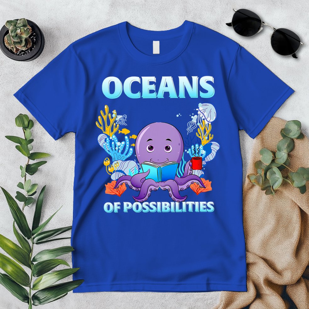 Octopus Sea Animal Summer Reading Oceans Of Possibilities Gift Premium T-Shirt