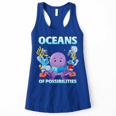 Octopus Sea Animal Summer Reading Oceans Of Possibilities Gift Womens Tank Top