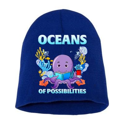 Octopus Sea Animal Summer Reading Oceans Of Possibilities Gift Short Acrylic Beanie