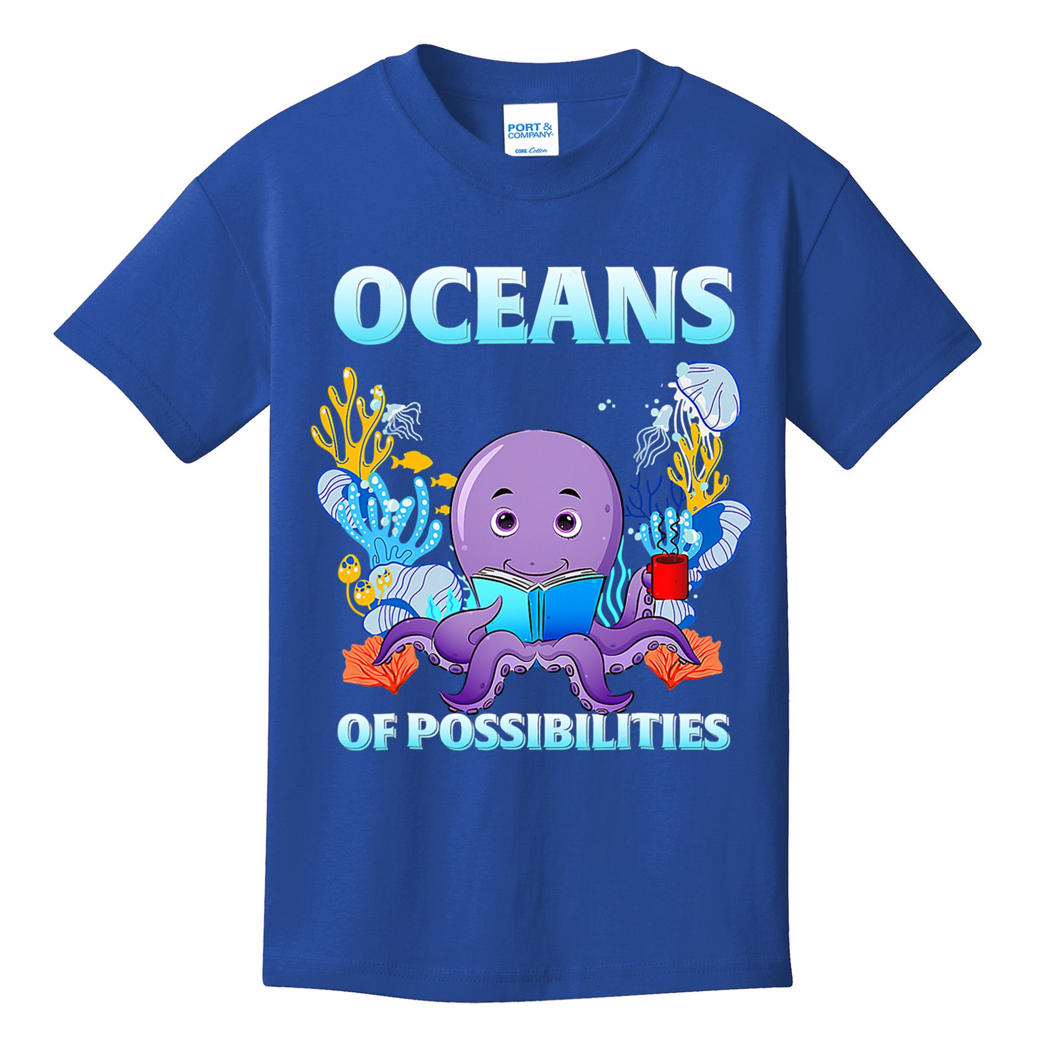 Octopus Sea Animal Summer Reading Oceans Of Possibilities Gift Kids T-Shirt