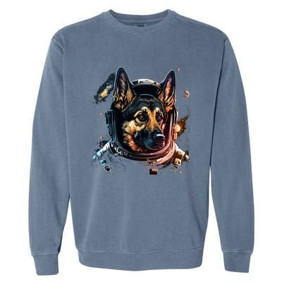 Outer Space Alsatian On Galaxy Astronaut Ger Shepherd Gift Garment-Dyed Sweatshirt