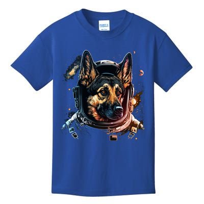 Outer Space Alsatian On Galaxy Astronaut Ger Shepherd Gift Kids T-Shirt