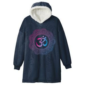 Om Symbol Aum Ohm Hindu Dala Yoga Meditation Namaste Gift Hooded Wearable Blanket