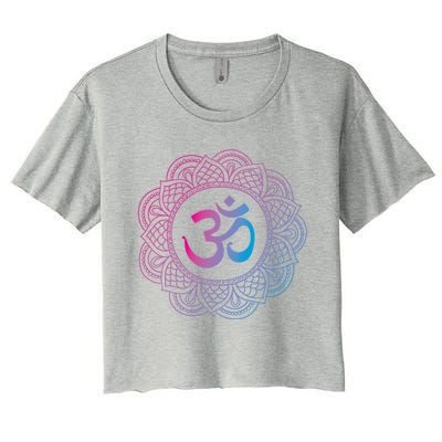 Om Symbol Aum Ohm Hindu Dala Yoga Meditation Namaste Gift Women's Crop Top Tee