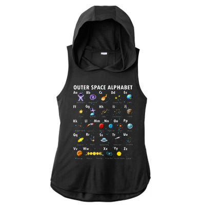 Outer Space Alphabet Kindergarten Teachers Ladies PosiCharge Tri-Blend Wicking Draft Hoodie Tank