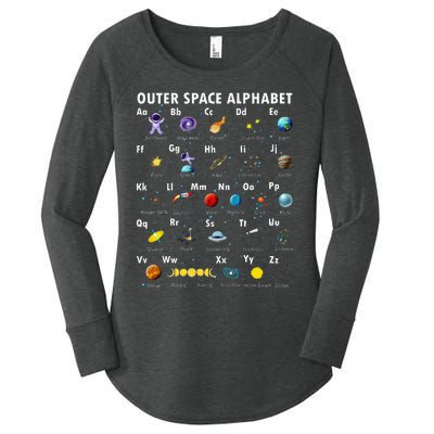 Outer Space Alphabet Kindergarten Teachers Women's Perfect Tri Tunic Long Sleeve Shirt