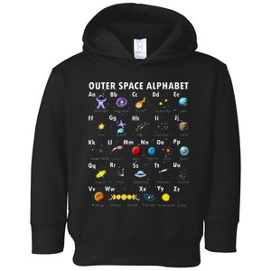 Outer Space Alphabet Kindergarten Teachers Toddler Hoodie