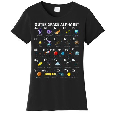 Outer Space Alphabet Kindergarten Teachers Women's T-Shirt