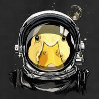 Outer Space Astronaut Duck Face Galaxy Waterfowl Hunting 7 Panel Mesh Trucker Snapback Hat