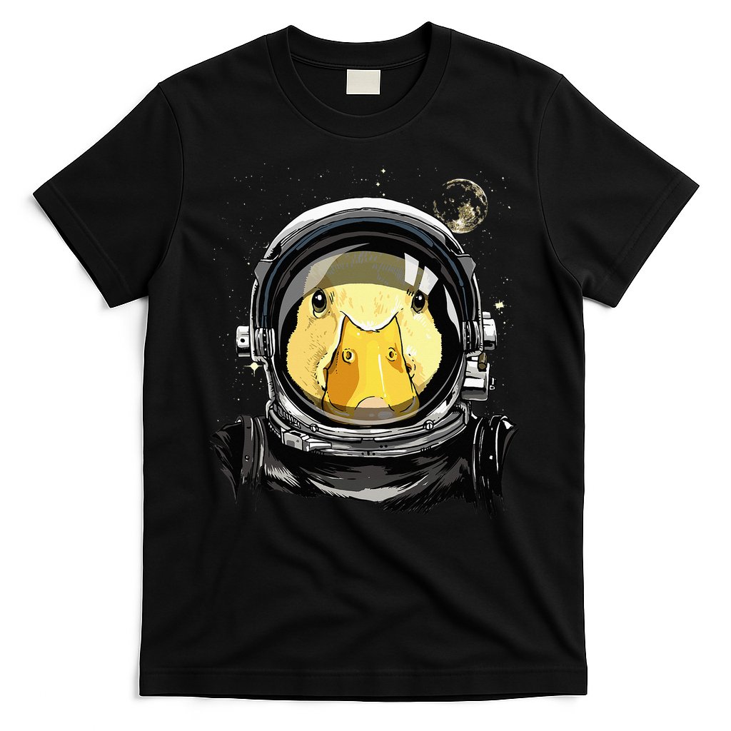Outer Space Astronaut Duck Face Galaxy Waterfowl Hunting T-Shirt