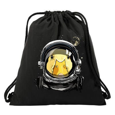 Outer Space Astronaut Duck Face Galaxy Waterfowl Hunting Drawstring Bag