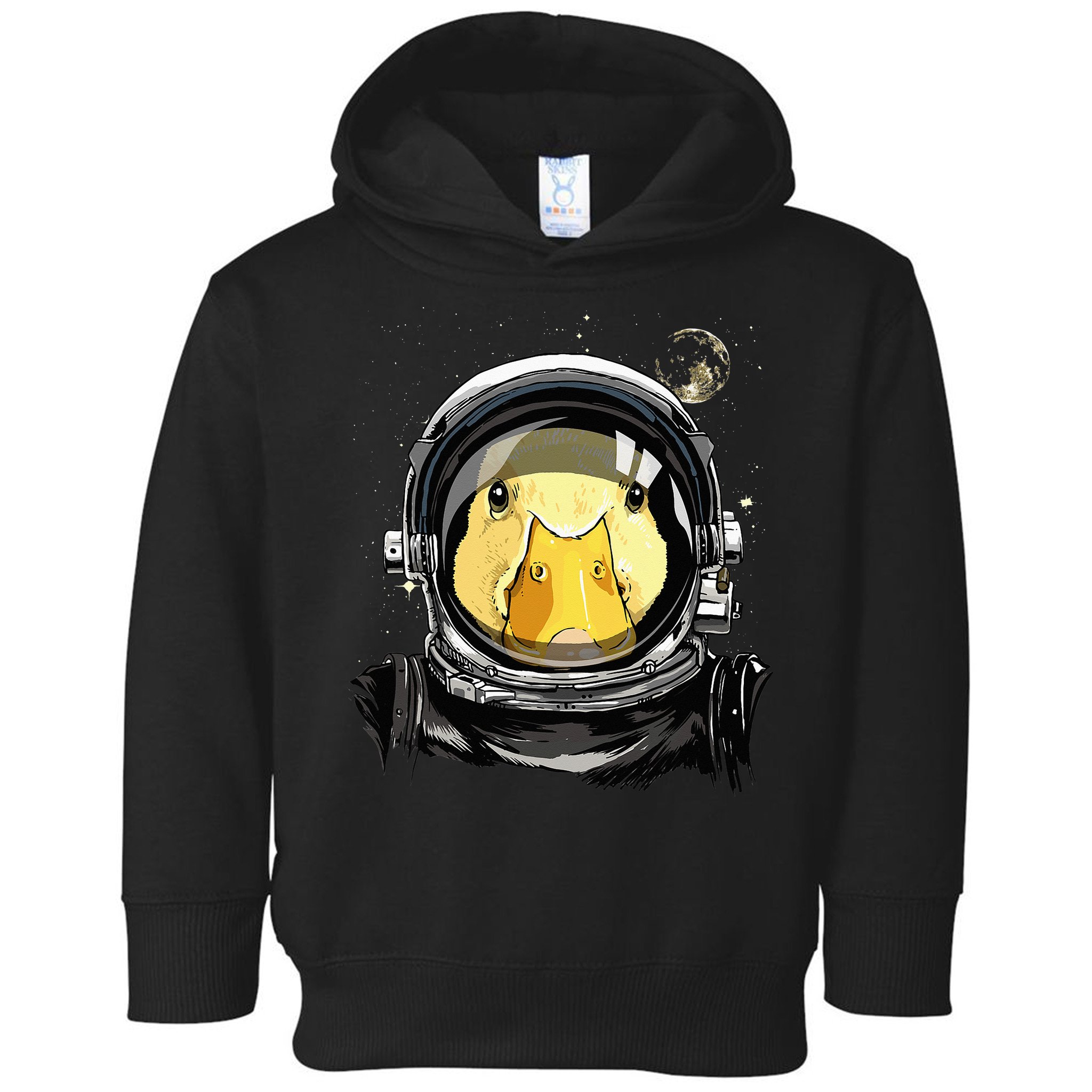 Outer Space Astronaut Duck Face Galaxy Waterfowl Hunting Toddler Hoodie