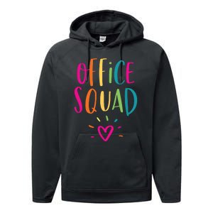 Office Squad Administrative Assistant Gift School Secretary Performance Fleece Hoodie