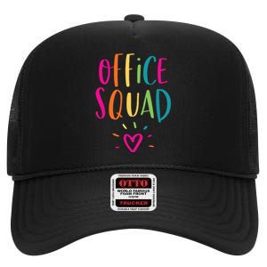 Office Squad Administrative Assistant Gift School Secretary High Crown Mesh Back Trucker Hat