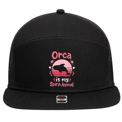 Orca Spirit Animal 7 Panel Mesh Trucker Snapback Hat