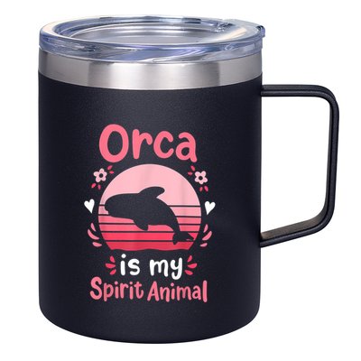 Orca Spirit Animal 12oz Stainless Steel Coffee Mug