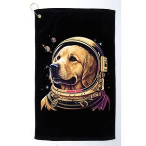 Outer Space Astronaut Golden Retriever Lover Dog Lover Platinum Collection Golf Towel