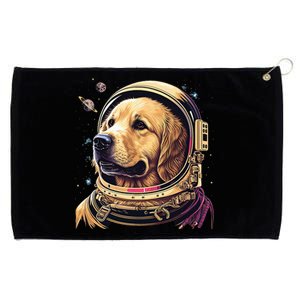 Outer Space Astronaut Golden Retriever Lover Dog Lover Grommeted Golf Towel