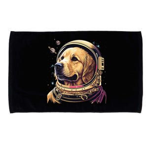 Outer Space Astronaut Golden Retriever Lover Dog Lover Microfiber Hand Towel