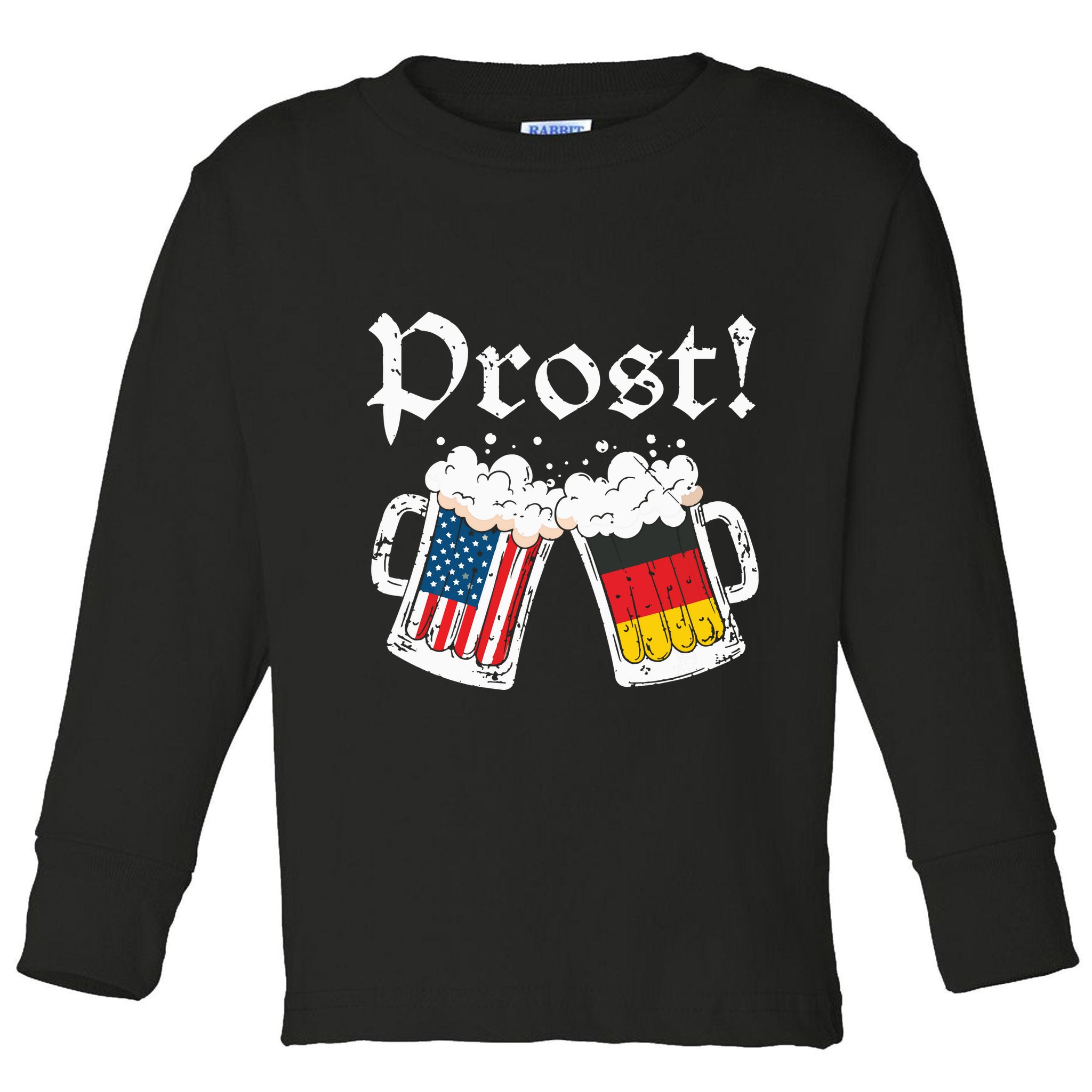 Oktoberfest Shirts American German Flag Beer Prost Toddler Long Sleeve Shirt