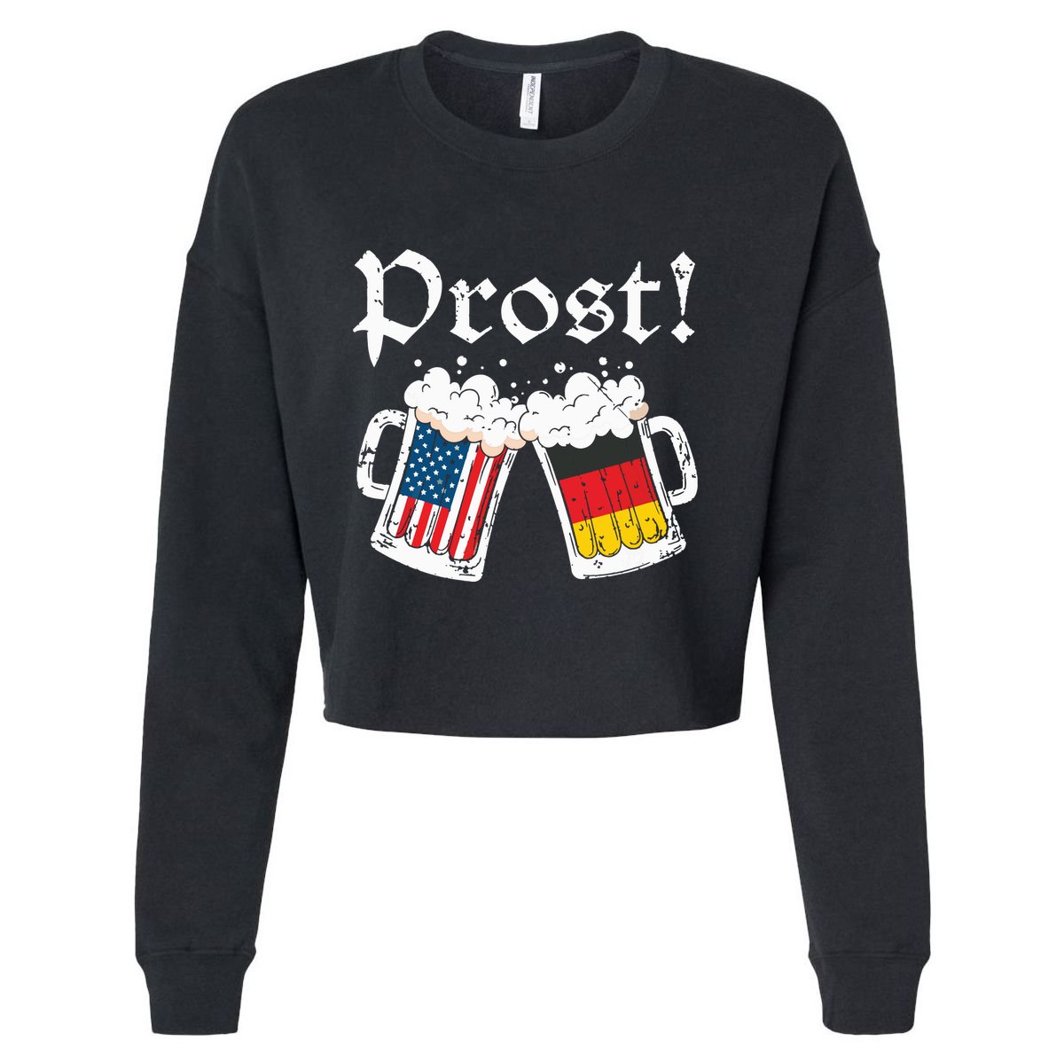Oktoberfest Shirts American German Flag Beer Prost Cropped Pullover Crew