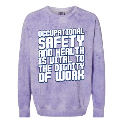 Occupational Safety And Health Is Vital To The Dignity Gift Colorblast Crewneck Sweatshirt