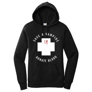 Original Save A Vampire Donate Blood Funny Halloween Women's Pullover Hoodie