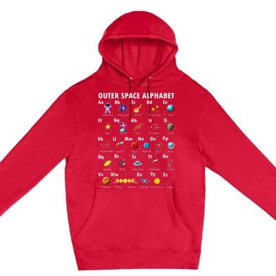 Outer Space Alphabet Kindergarten Teachers 1st Day Of School Premium Pullover Hoodie