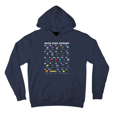 Outer Space Alphabet Kindergarten Teachers 1st Day Of School Hoodie