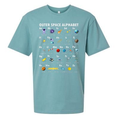 Outer Space Alphabet Kindergarten Teachers 1st Day Of School Sueded Cloud Jersey T-Shirt