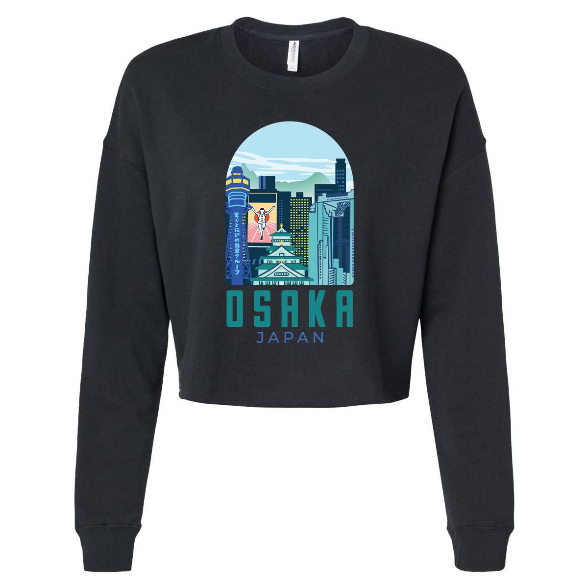 Osaka Japan City Cropped Pullover Crew