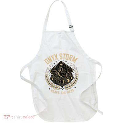 Onyx Storm Brave The Dark Fourth Wingg Basgiath War Collegee Full-Length Apron With Pockets